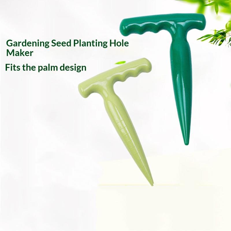 1PC Handheld Clear Scale Garden Hole Puncher Lightweight Digging Planting Tool Seed Sowing Hole Dispenser For Gardening