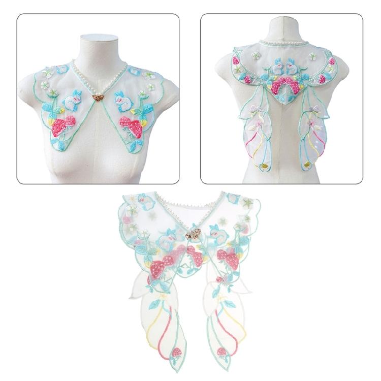 Yunjian Collar Decorative Hanfu Studded Pearls False Collar Embroidered Rabbit