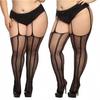 Oversize Womens Black Garters Belt Fishnet Stocking Pantyhose Plus Large Size Female Tight High Leggings Lingerie Tights 5Xxxxxl