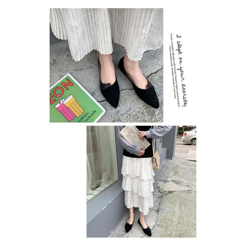 Pantofi de damă Modă Gură joasă Îmbrăcăminte exterioară Vârf ascuțit Talpă plată Pantofi mici simpli de damă