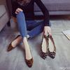 2025 Fashion leopard print Flats Sharp pointed comfort Women's Shoes Suede shallow mouth Loafers Casual light mom shoes Mujer