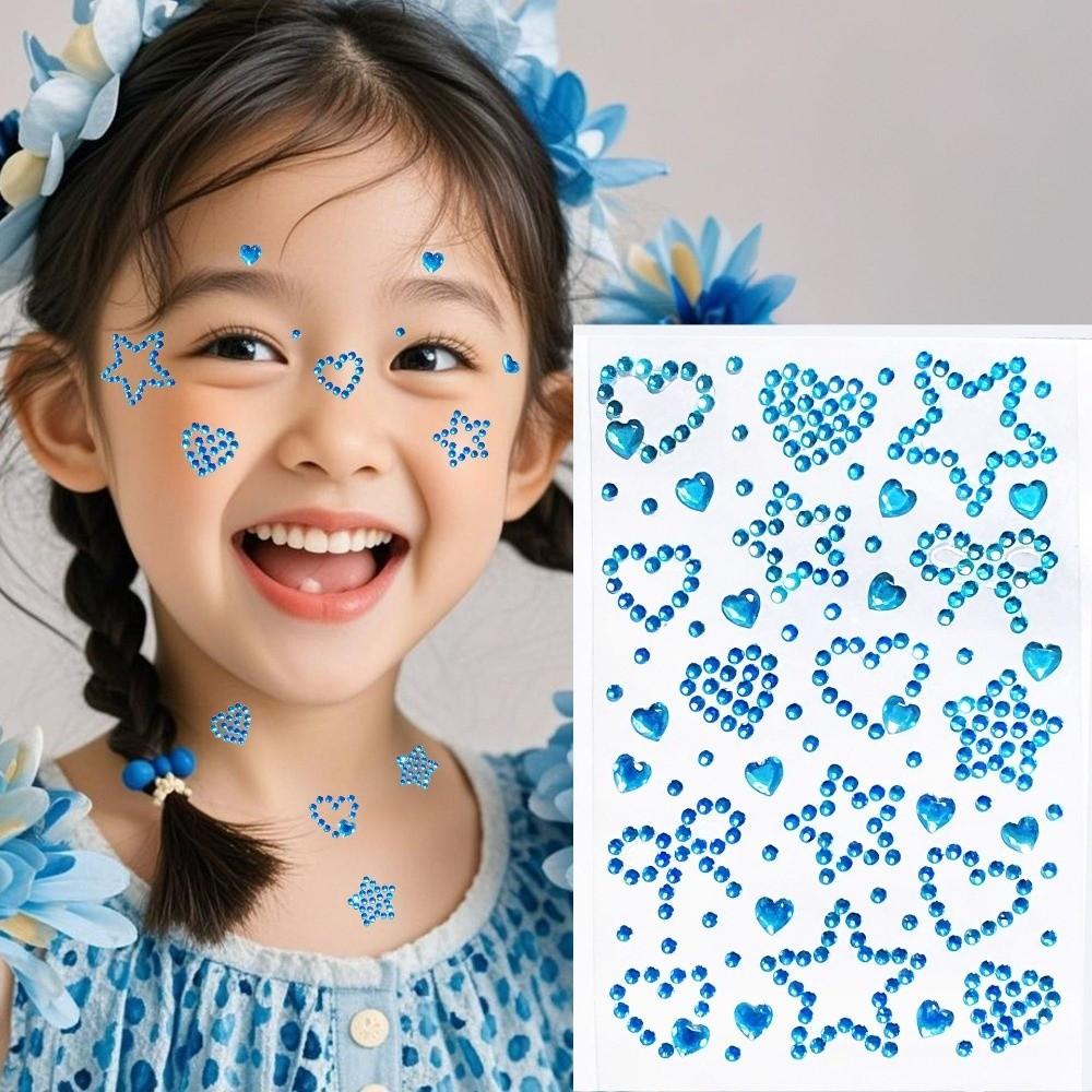 Sparkling Face Temporary Tattoos Rhinestone Face Tattoo Sticker Photocard Sticker Men Women