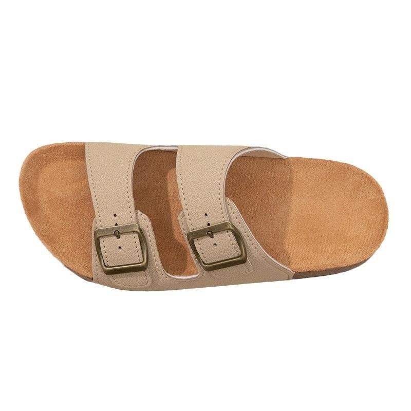 

Summer Cork Footbed Slide Sandals Adjustable Buckle Strap 45-46 off білий колір