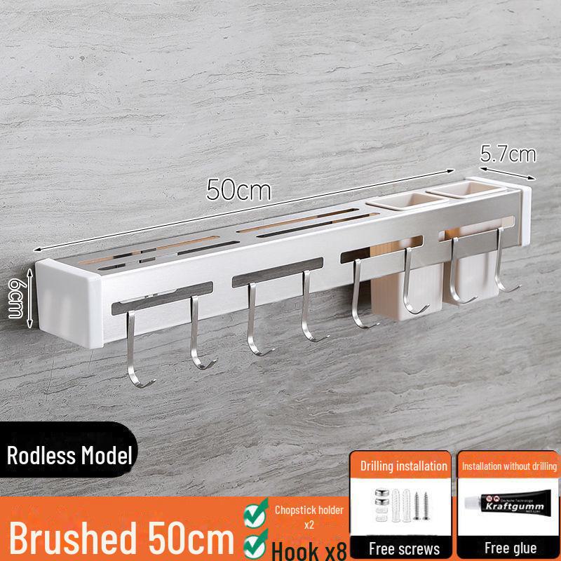 Stainless Steel Wall-Mounted Knife Holder & Chopstick Tube
