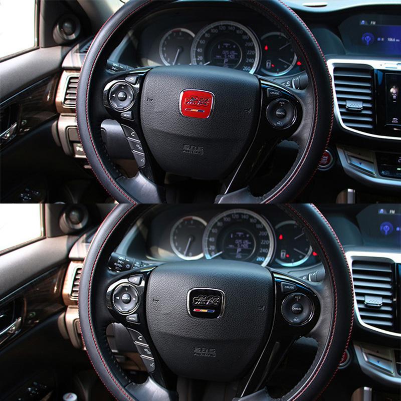 Car Steering Wheel Emblem Sticker Accessories For Honda Mugen Civic Accord City CRV Jade Fit Odyssey Hybrid Insight HRV Pilot Aiz256