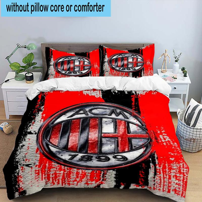 3PCS Ac Football Club 3pcs Bedding,Including 3PCS Duvet Cover And 2pcs Pillowcases Perfect for Christmas,Ideal for Bedroom, Dormitory