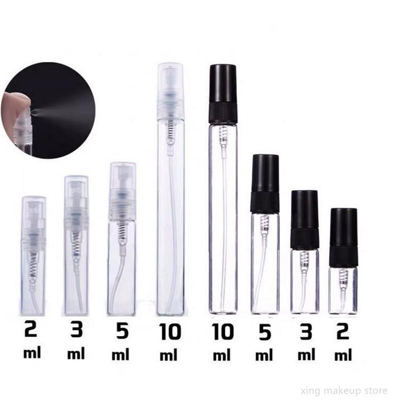 5Pcs/Pack 2ml 3ml 5ml 10ml Black Mist Spray Bottle Spray Pump Bottle Travel Refillable Bottle Glass Perfume Bottle With Sprayer