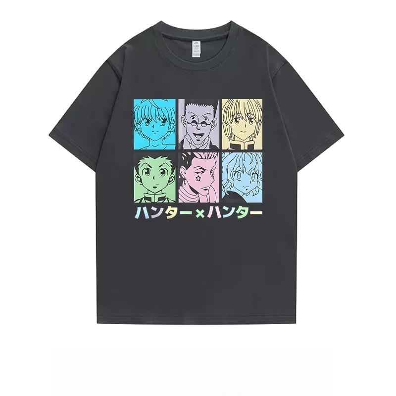 Japanese Anime Fulltime Hunter Couple Printed Tshirt Summer New Unisexs And Unisexs Trendy Large Loose Casual Y2k Short Sleeve