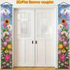 2D Flat, 2D Flat - 2D Flat, 2D Flat - 2D Flat Banner 2D Flat Banner 2pcs Large Floral Couple Banner Decoration - Tulips, Daisies, Sunflowers - All-Wea