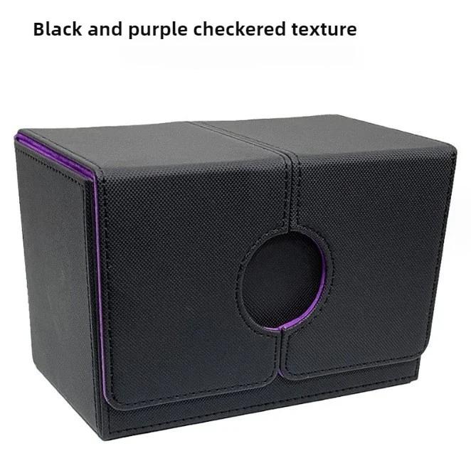 

Trading Card Deck Box 2 Dividers Cards Card Case Holder 200+ Double Sleeve Cards Leather Storage Box for MTG TCG CCG Magic Cards фиолетовый