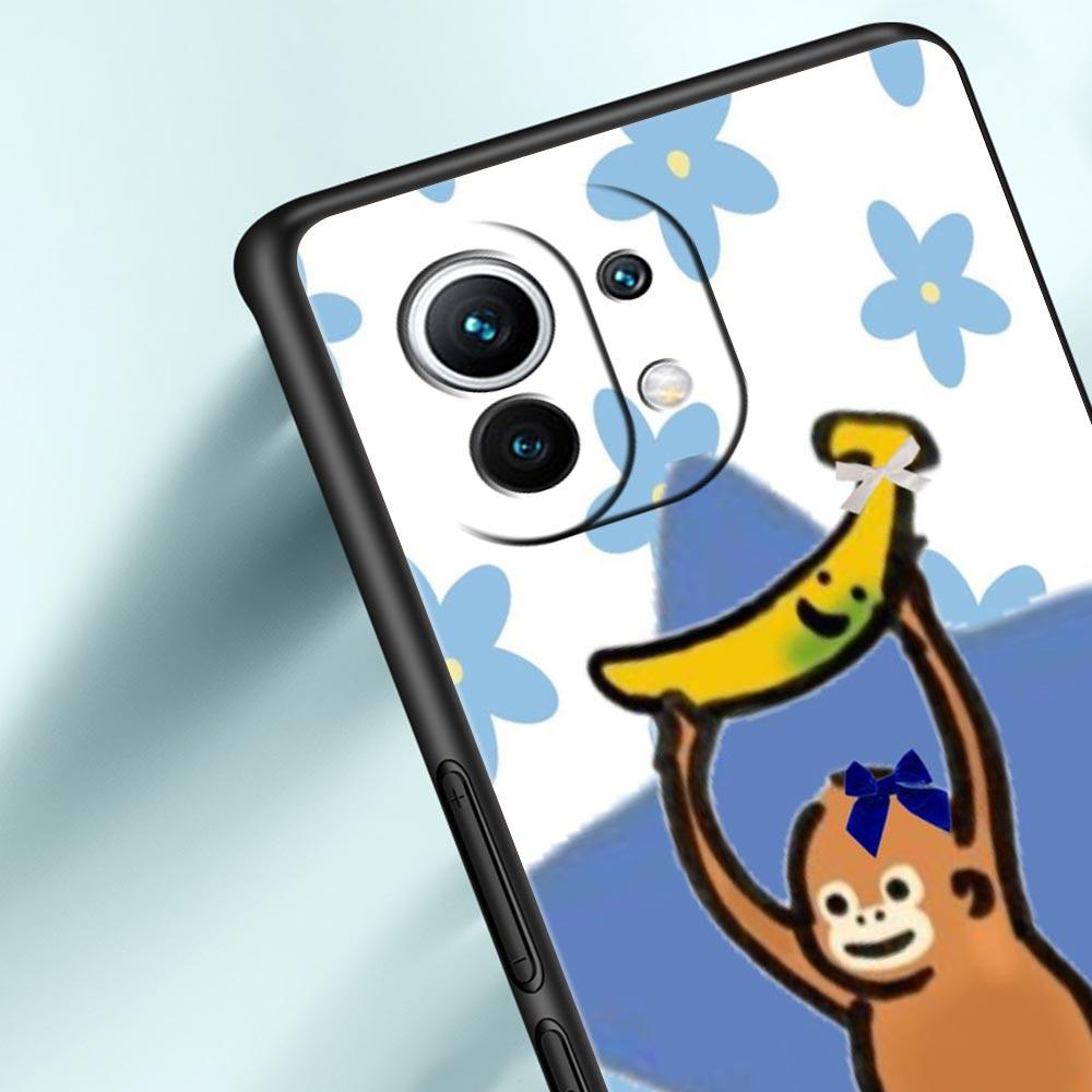 Monkey And Banana Phone Case Cover for Xiaomi Mi 17 15 14 13 12 11 Ultra 15T 14T 13T 12T 11T Pro Lite 5G Soft TPU Shell Fundas