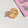 Design Minimalist 18K Gold, Personalized Ball Multi-layer Hollow Opening Ring Jewelry