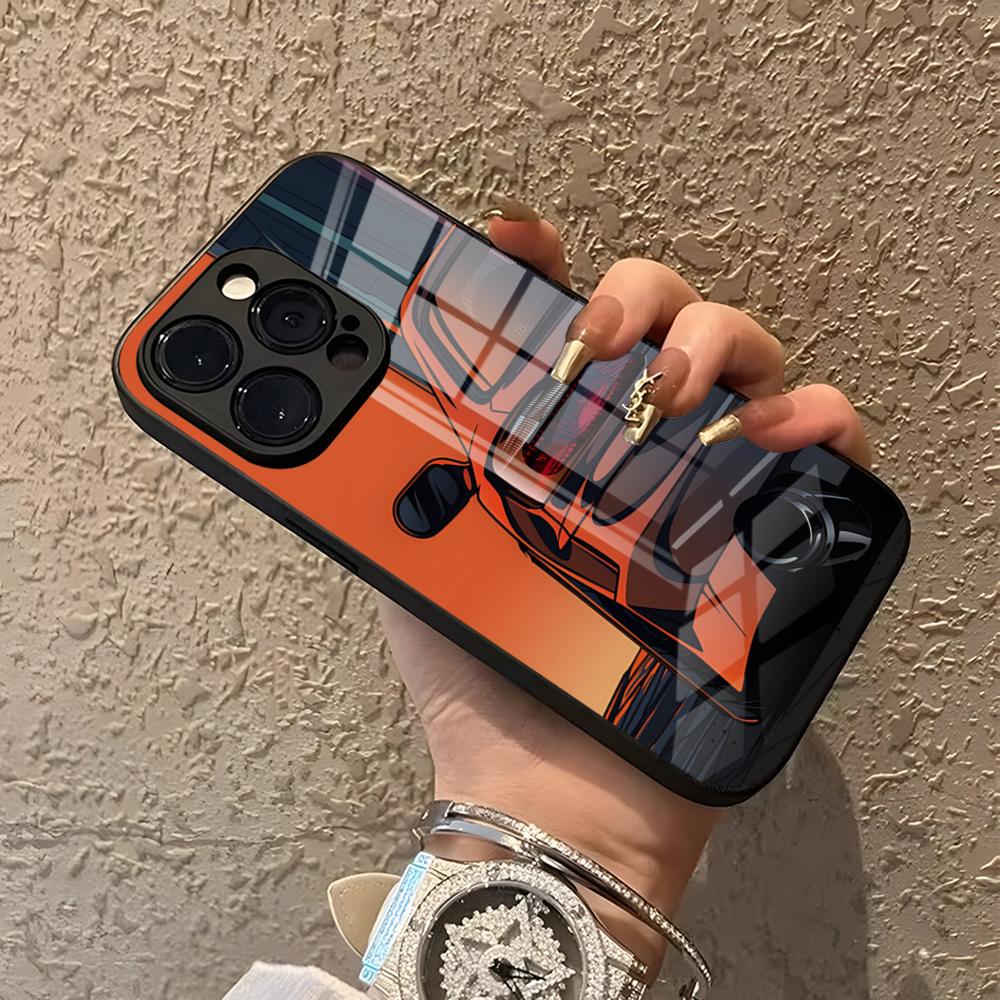 JDM Sports Cars Male Men Phone Case For IPhone 15 Pro Max 14 Pro 12 16 11 13 Mini X XR XS 8 7 Plus SE Tempered Glass Back Cover