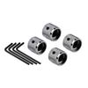 FLEOR 4pcs Dome Top Metal Bass Knobs Speed Control Knobs 6mm with Wrench,Chrome/Black Option
