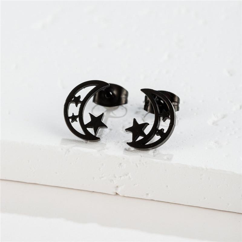 Big Star Earings Punk Stud Earrings Women Minimalist Jewelry Rose Gold Color Stainless Steel Earrings 2024 Piercing Accessories