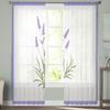 Purple Flower Lavender Romance Tulle Curtains For Living Room Decoration Modern Chiffon Sheer Voile Kitchen Curtain