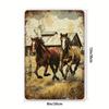 1pc Vintage Farm Horse Metal Tin Sign, Rustic Wall Art for Home, Bar, Cafe, Garage, Indoor & Outdoor Decor, 8x12 inch Iron Plate