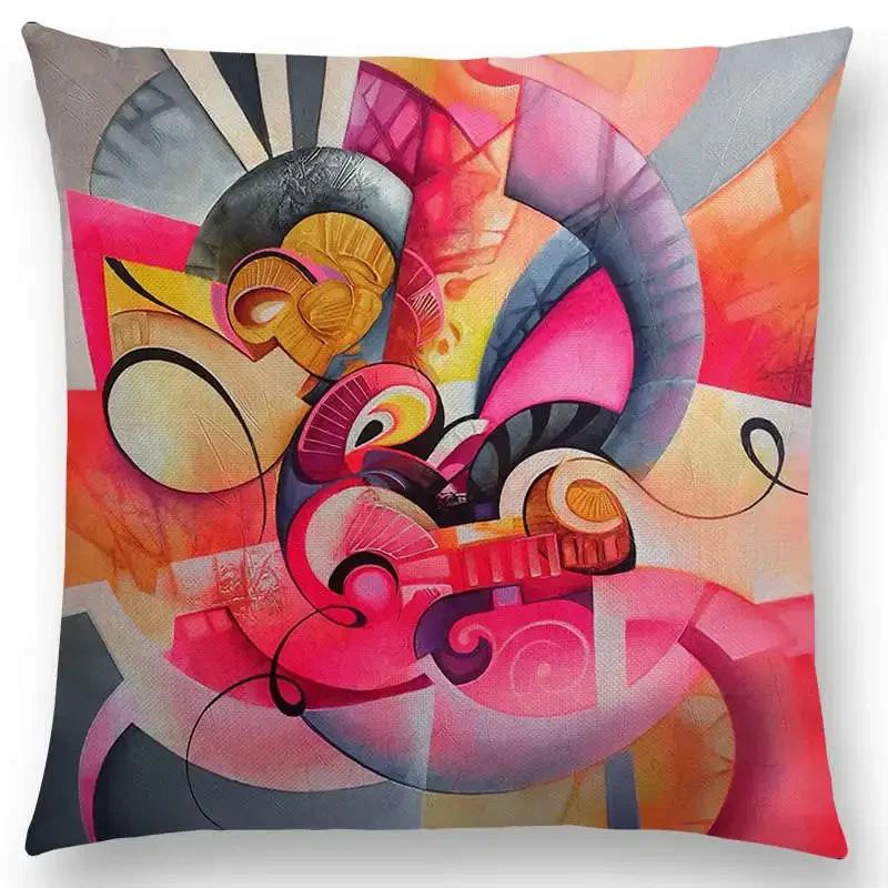 Nowy d Drukowany Wspaniały Abstrakcyjny Obraz Rzeźba Tajemniczy Wzór Fantastyczna Poszewka na Poduszkę Sofa Narzuta Poszewka na Poduszkę