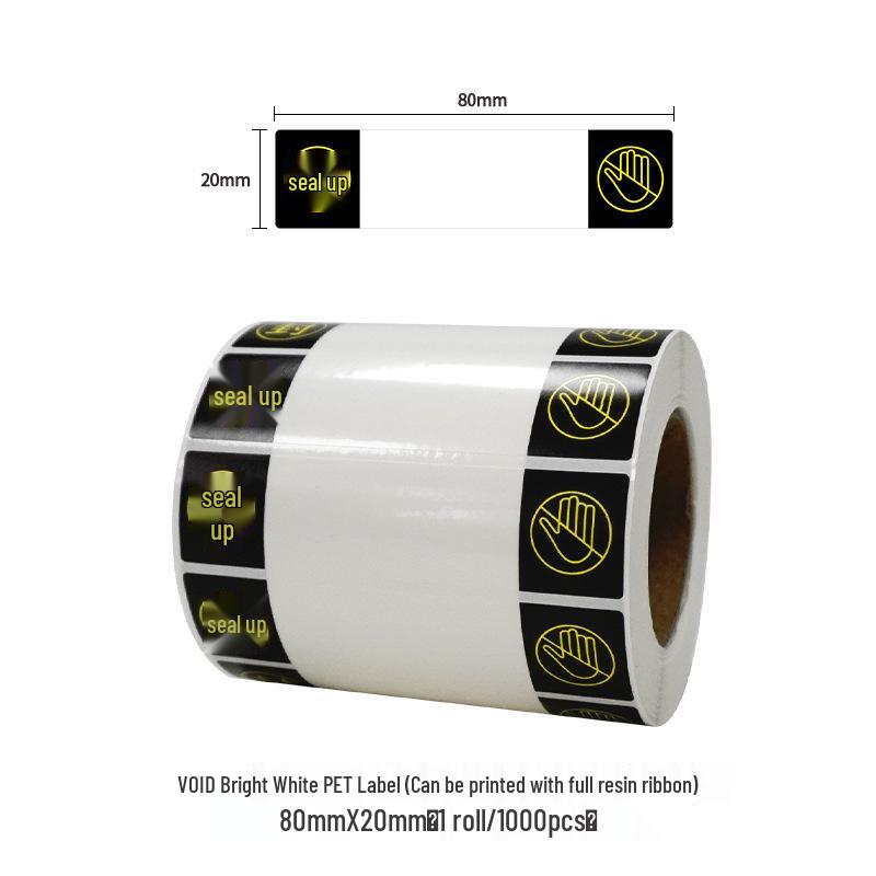 VOID Tear-Proof Tamper-Evident Label - Leaves Words When Removed
