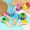 Castañuelas de Madera de Dibujos Animados para Niños Sonajas de Cinco Tachuelas Campanas Sonoras Clapper de Mango Instrumentos Musicales Juguetes Juguetes Educativos Para Niños