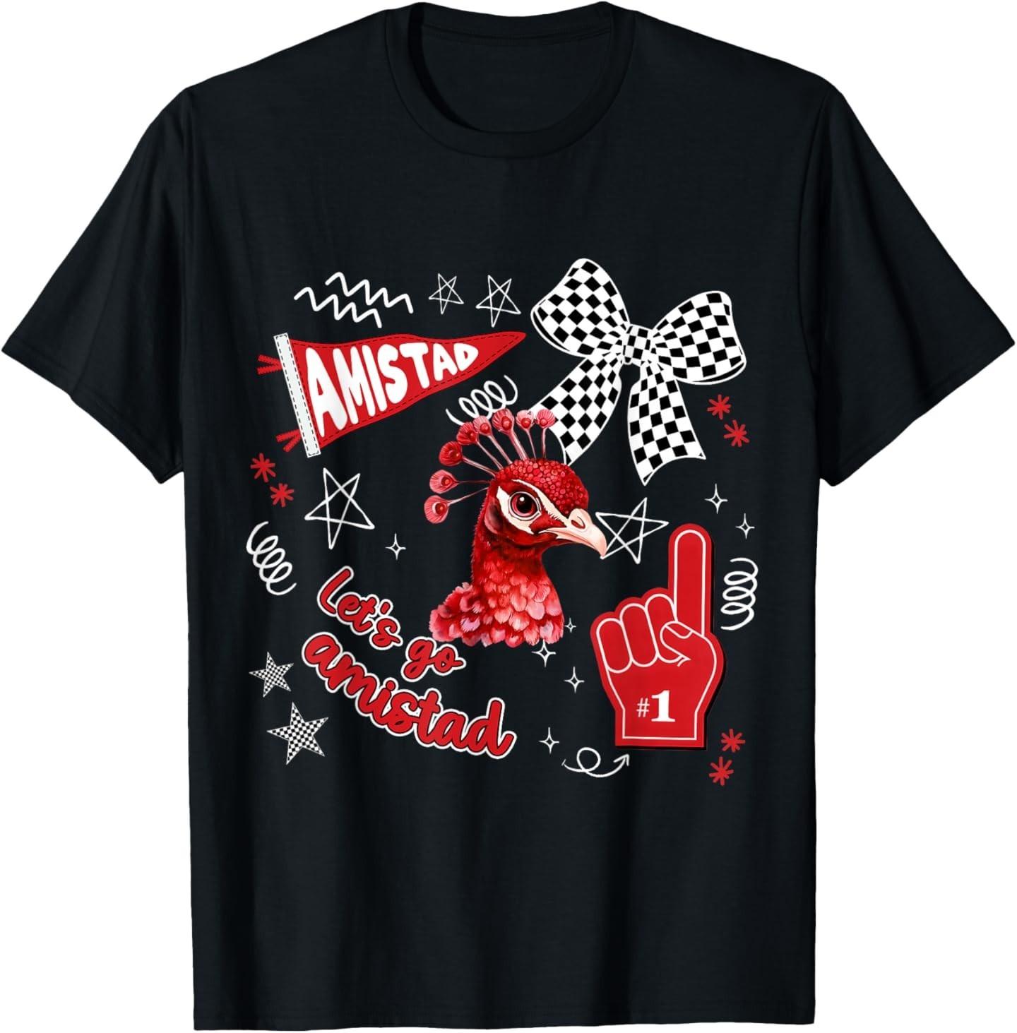 Lets Go Amistad Retro Cheering School Spirit T-Shirt M