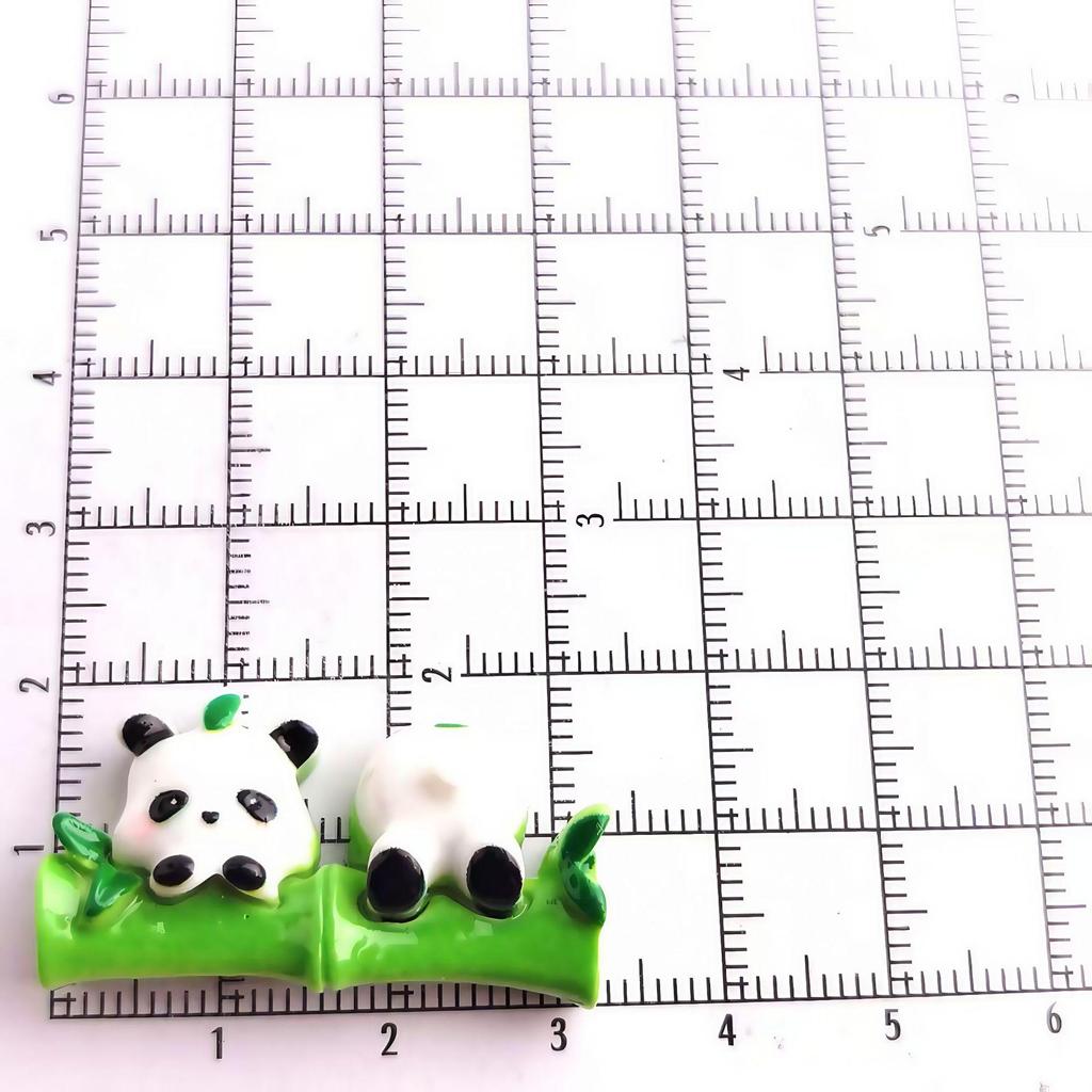 Panda Green Bamboo Shoots Glossy Resin DIY Jewelry Accessories
