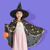 Star Kids Halloween Cloak Sets Gilding Halloween Costumes Funny Witch Cloak Cape with Hat  Party