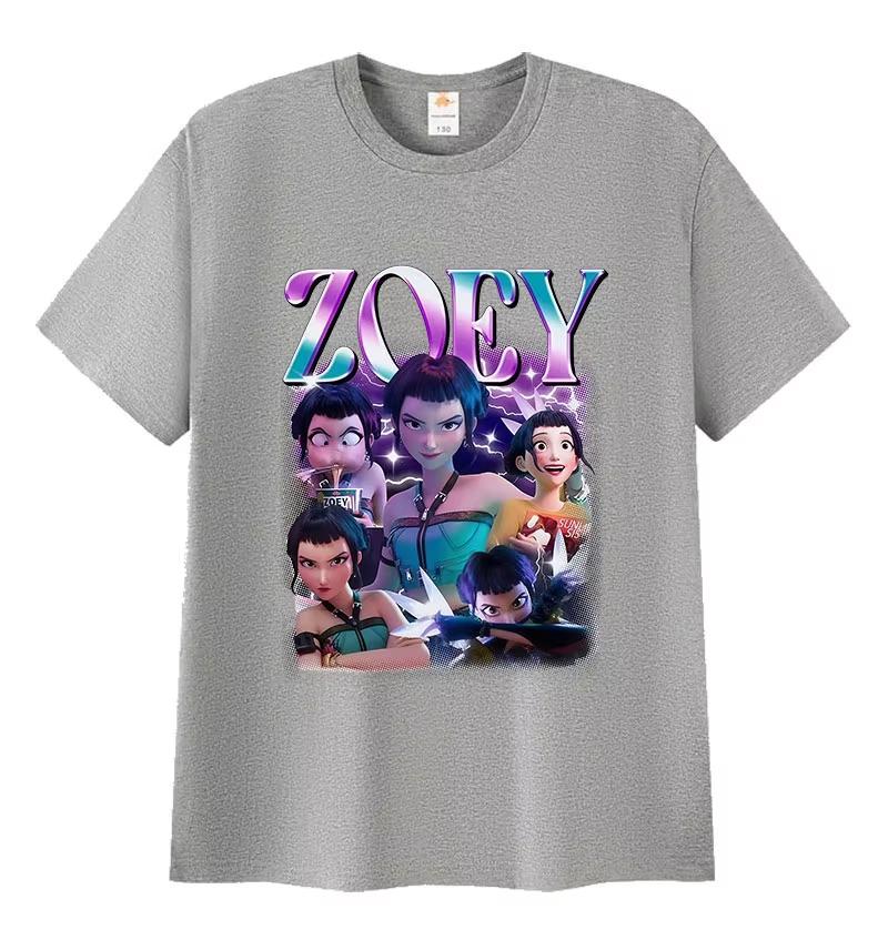 Zoey Huntrix Kpop Dämonenjäger Grafik T-Shirts Herren Damen Retro Hochwertig Mode T-shirt Lässig Übergroße Baumwoll-Tees