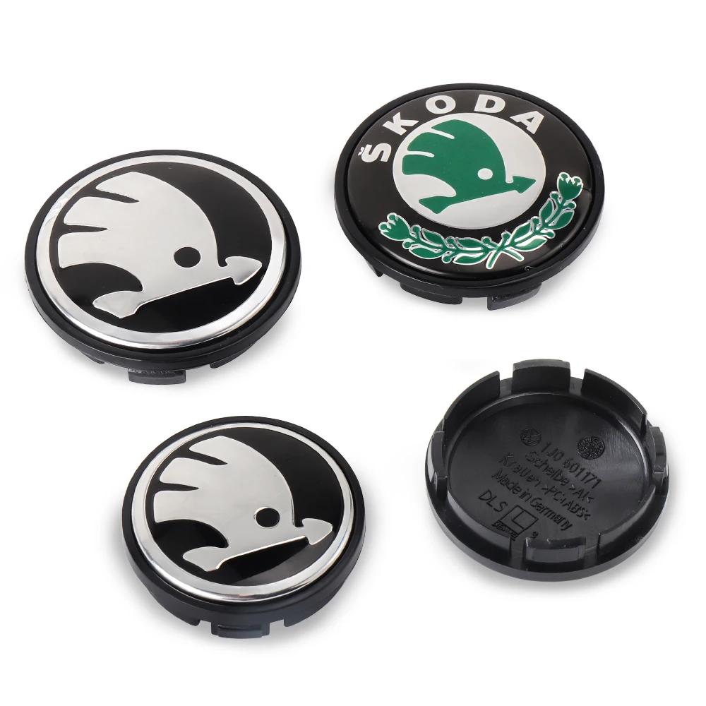 Car Sticker 4PCS 56mm 60mm Car Styling Wheel Center Hub Caps Rim Cover Badge Emblem Sticker For Skoda Rapid Octavia RS Kodiaq Fa