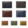 Sewn Large Capacity Thin Leather Wallet PVC Solid Color Retro Money Bag Anti-lost Classic Men Coin Purse Gift
