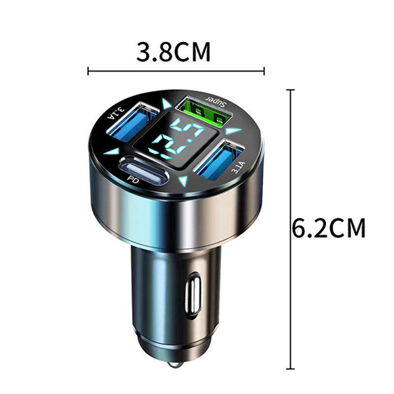 Super Fast Car Charger: 4-Port PD Flash Charging for Android & Apple Devices