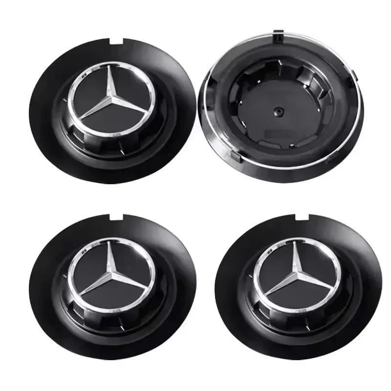 

New W201 W220 Hot 2025 For AMG Car For Mercedes benz AMG 4PCS 147mm C-1028 17028 Car Wheel Center Hub Cover Cap Badge Logo For M матовый черный
