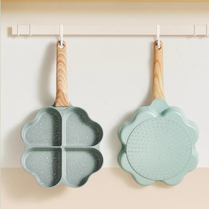 Four Hole Frying Pan Non Stick Egg Frying Pan Creative Heart Shaped Easy Clean Egg Cooker Omelet Pan Gift Cook
