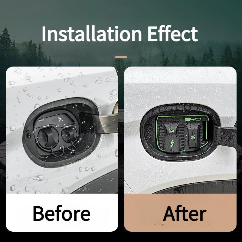 Magnetic Car Charging Port Rain Cover for BYD Yuan Plus Song Plus Atto3 Dolphin Seagull Denza D9 Waterproof EV Charger Protector