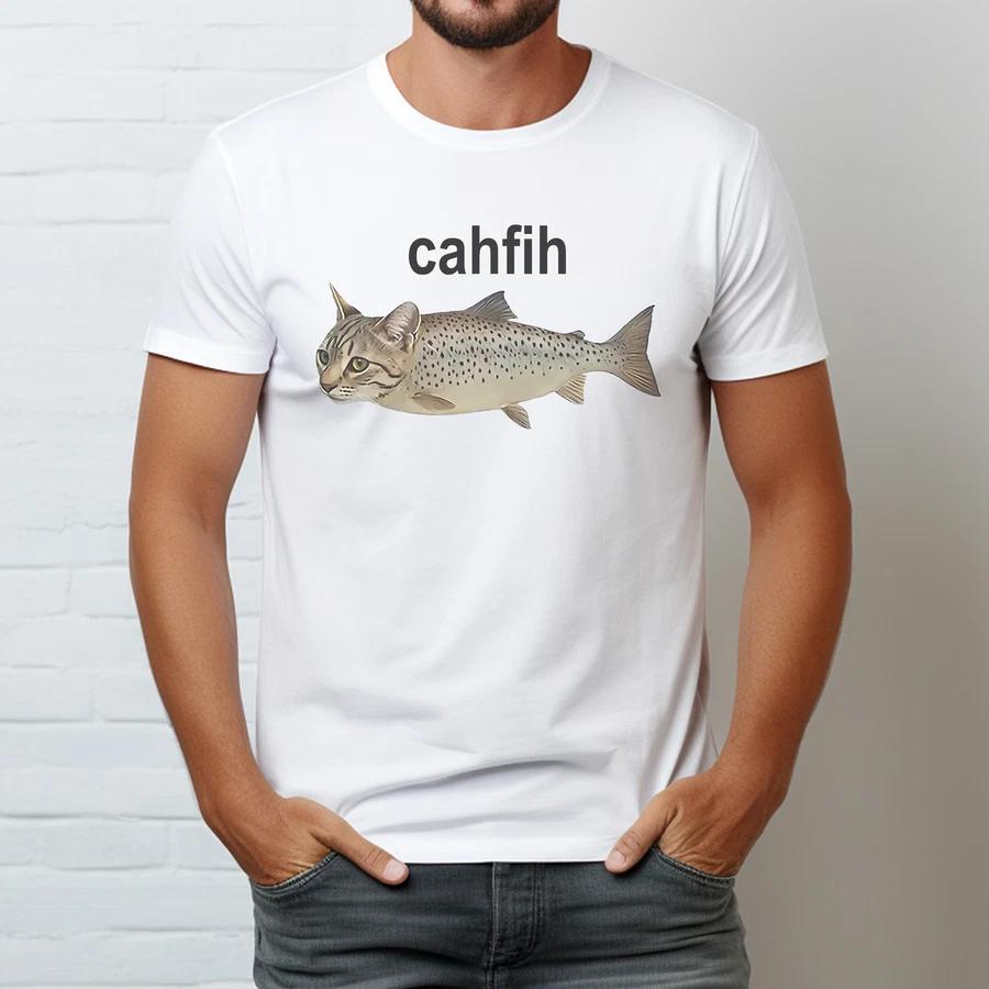 Cahfih Misspelled Fish Meme Cah Fih Catfish Funny Cat Fish T-Shirt 4XL
