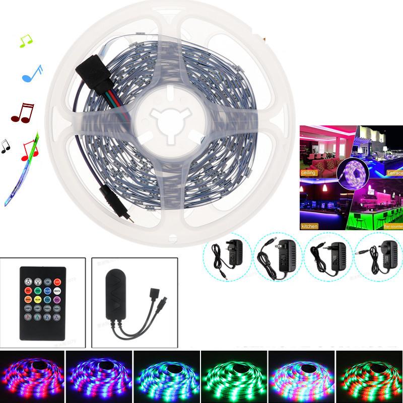 

600/300LED световая лента 10/5M 2835 RGB светодиодные ленты RGB веревочные фонари 16 миллионов цветов Гибкая смена светодиодных лент с пультом дистанционного управления для спальни с телевизором
