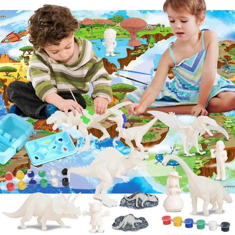 kids toys DIY Painted Dinosaur Graffiti Painting Game 44 PCS Set Of Children's Toys roses