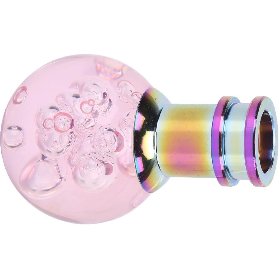 Aramox Universal Manual Gear Shift Knob, Crystal Bubble Acrylic Design with 3 Adapters, 8mm/10mm/12mm Thread Size