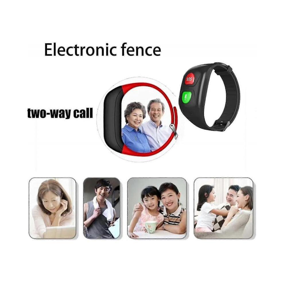 Opaska na rękę Sos Lokalizator GPS Kompatybilny z Połączeniem Alarmowym dla Starszych Sos Lokalizator GPS Telefon Pomocnik w Sytuacjach Awaryjnych Wodoodporny Smartwatch Telefon Ip67, czarny