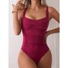 Vintage Swimwear Women Halter Push Up Slim Fit Tummy Control One Piece Swimsuit 2024 Beach Pool Bathing Suit Holiday Monokini