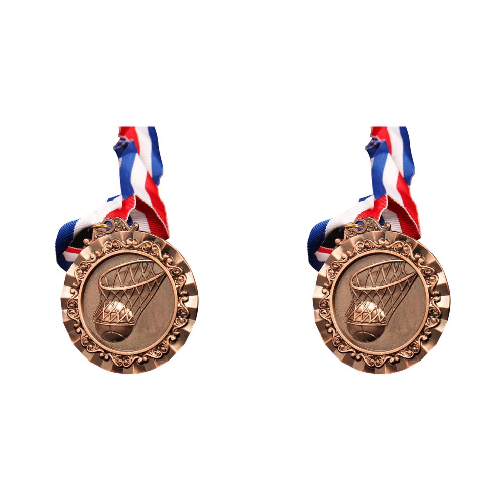 

Баскетбольные медали высотой 6,5 см. Спортивная медаль с шейной лентой для победителей. (медь )