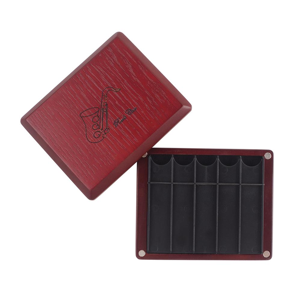 

Reeds Case for Saxophone Clarinet Reeds With Magnetic Wood Storing Box Saxophone Reed Storage Case For Alto Bass Max Holder 10PC червоний