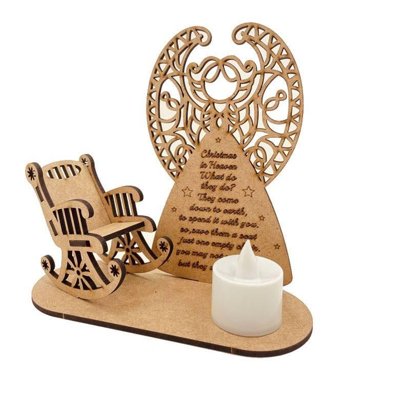 Christmas Heaven In Poem Tree Rocking Chair Candle Lights Memorial Ornament Gift