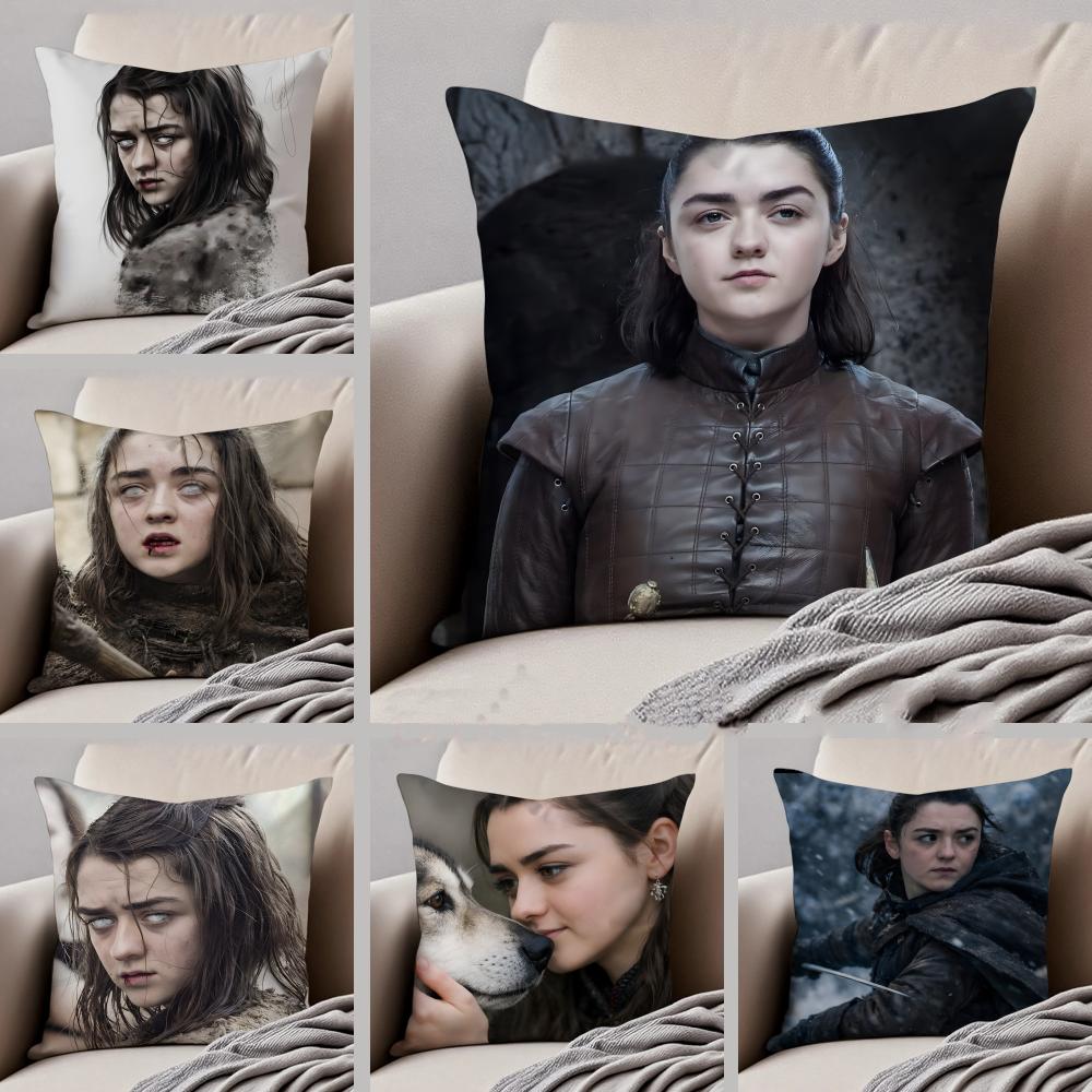 AArya Stark Cushion Cover Linen Pillow Case Soft Breathable Protective Couch Room Decoration