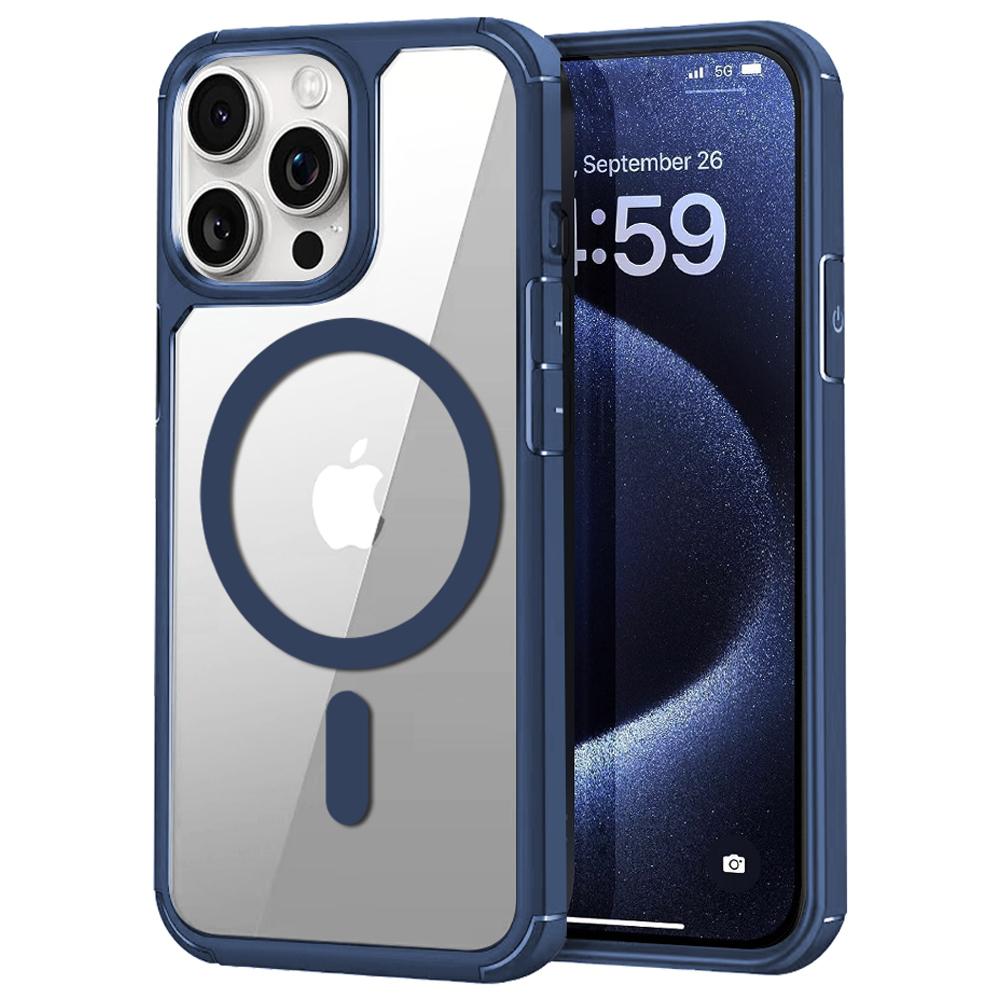 For iPhone 13 Pro Max Magnetic Case TPU+Acrylic Phone Back Cover Compatible with MagSafe