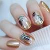 Christmas Artificial Nail Christmas Leaves Press On Nail Short Square False Nail Glittering Full Cover Stick On Nail