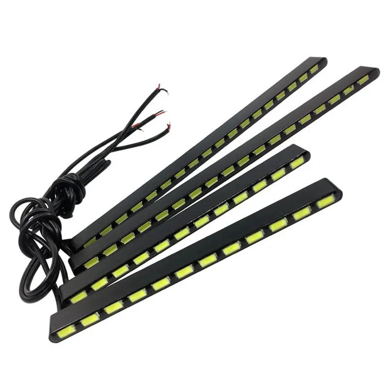 

12/14/18LED SMD 7030 Fog Light Car Daytime Running Light Source Ultra-thin Super Bright Invisible Waterproof LED DRL Strip 12LEDs