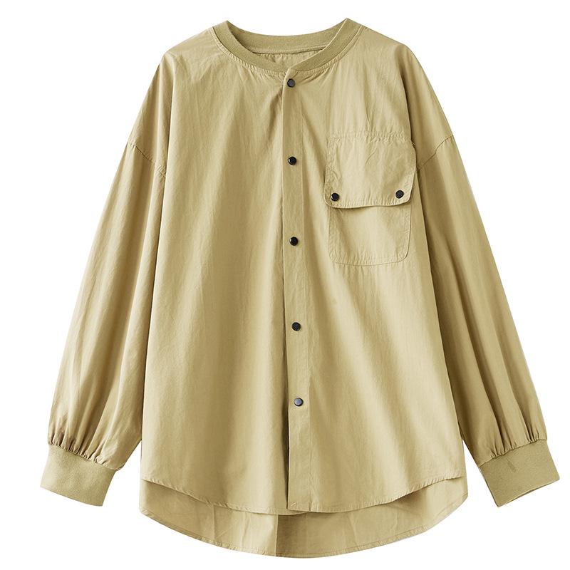 Literary Retro Cotton Slimming Casual Shirt Jacket for Women, Spring 2026