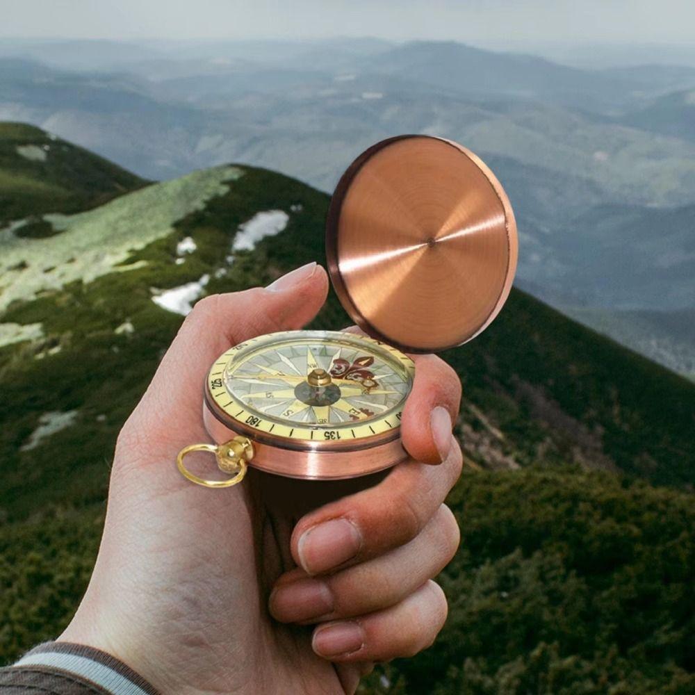 Brass Material Outdoor Compass Copper Camping Compass Portable Portable Pocket Compass Navigation