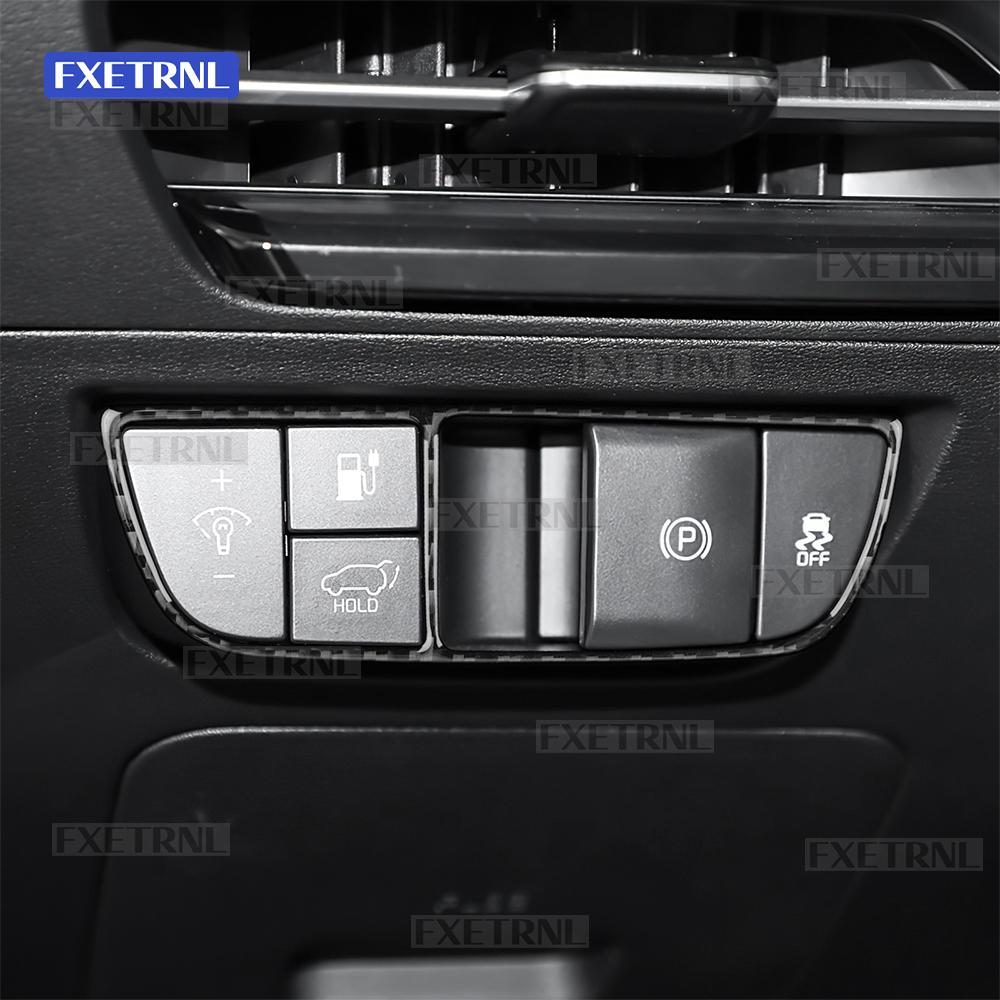 Für Kia EV6 GT EV 2022 2023 2024 2025 Echter Weicher Karbonfaser-Aufkleber LHD RHD Auto Scheinwerfer Knopf Schalter Dekor Innenverkleidung